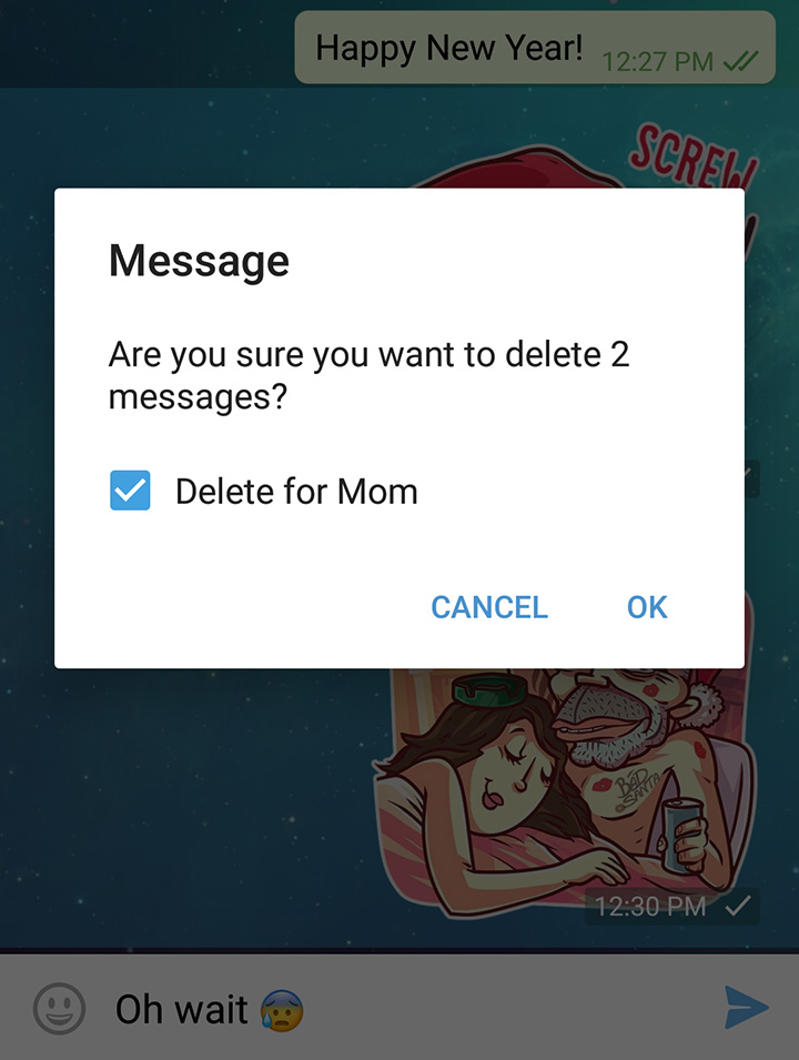New update for Telegram brings "unsent" option for messages 5