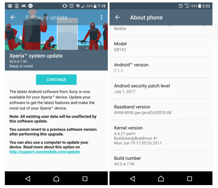 Sony Xperia XZ Premium model receive July Android security update 1