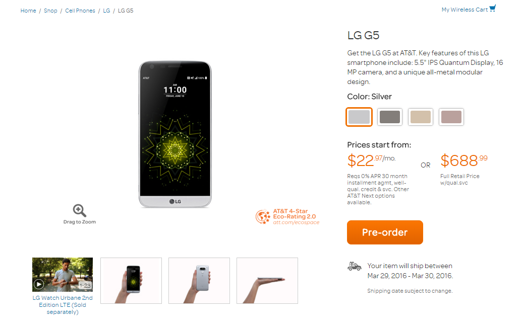 LG G5 pre-orders had started