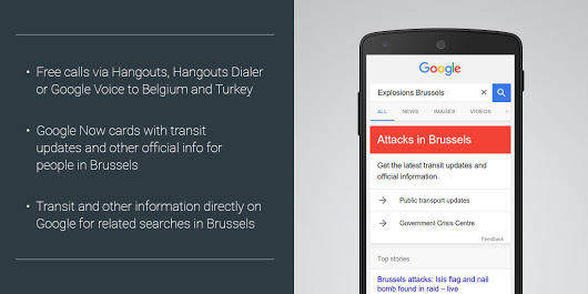 Hangouts gives free calls to Belgium and Turkey due to terrorist attacks 1