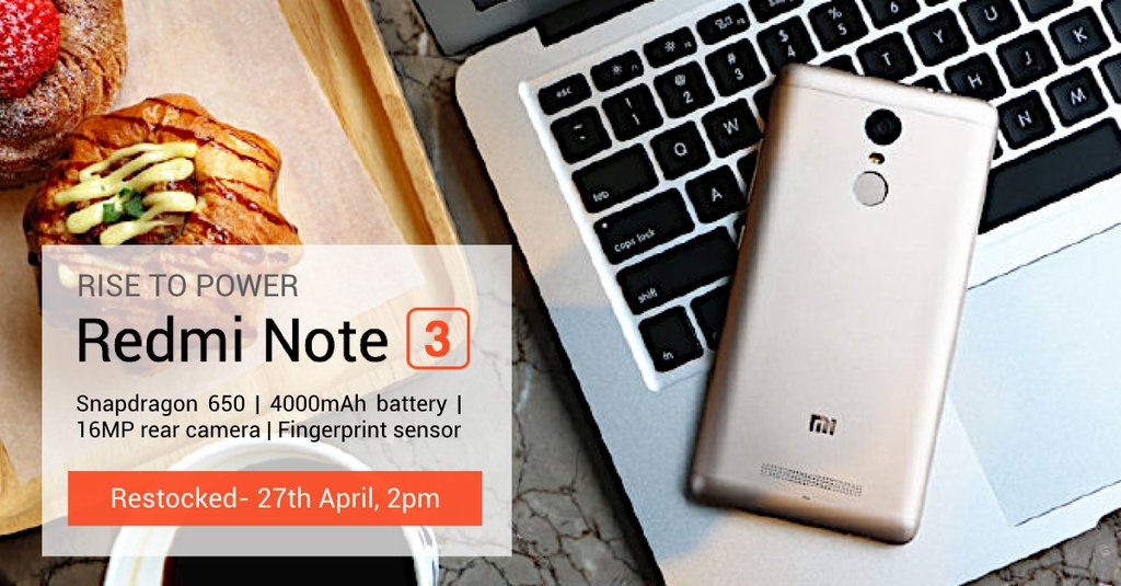 Redmi Note 3 Restocked