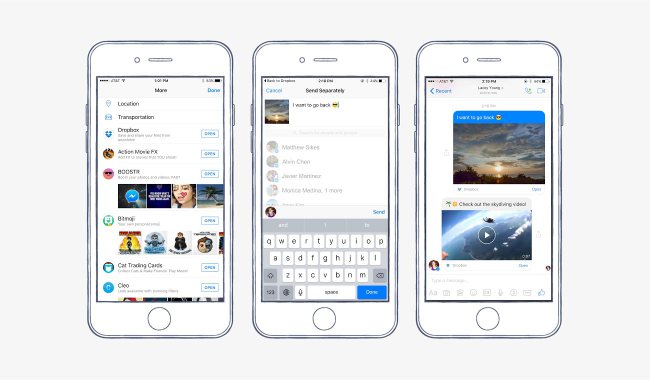 DropBox Files in Facebook Messenger