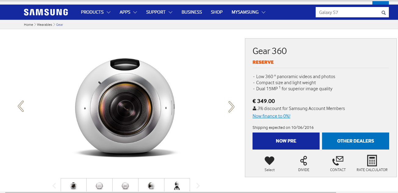 Samsung Gear 360 pre-order starts for € 349 in Germany 8