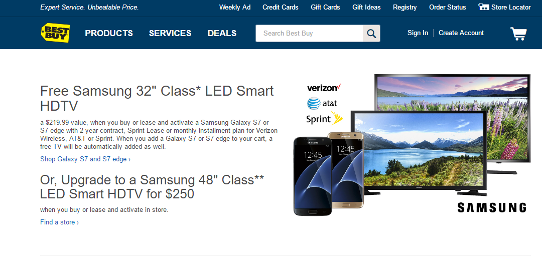 Deal : Best Buy offers a free 32-inch LED TV with Samsung Galaxy S7 and S7 Edge 5