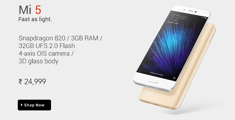 Xiaomi Mi5 now goes on sale via Flipkart at ₹24,999 1