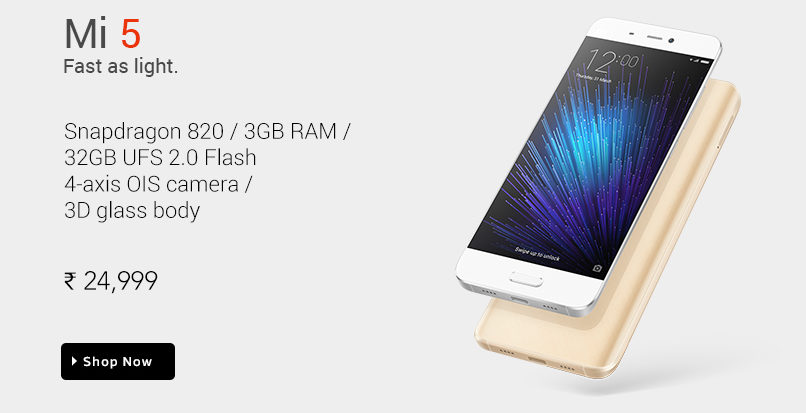 Xiaomi Mi5 now goes on sale via Flipkart at ₹24,999 3