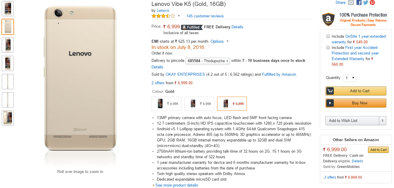 Lenovo Vibe K5 open sale starts in India 4