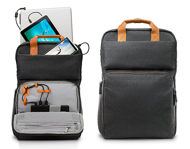 Charge your phone, tablet or laptop with the HP Power up backpack on the go 1