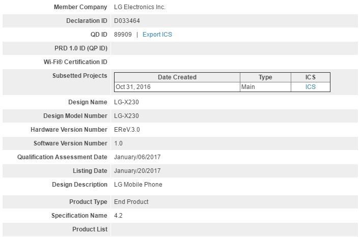 Entry-level LG X230 gets Bluetooth certification 2