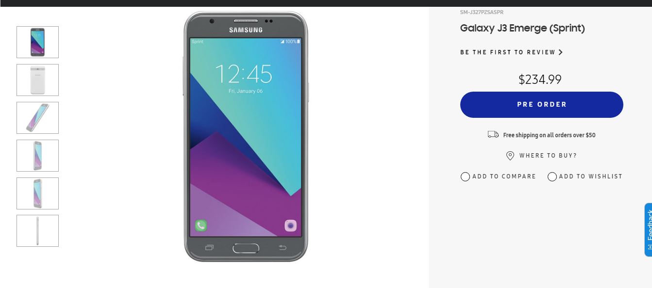 Samsung Galaxy J3 Emerge pre-order begins in US 1