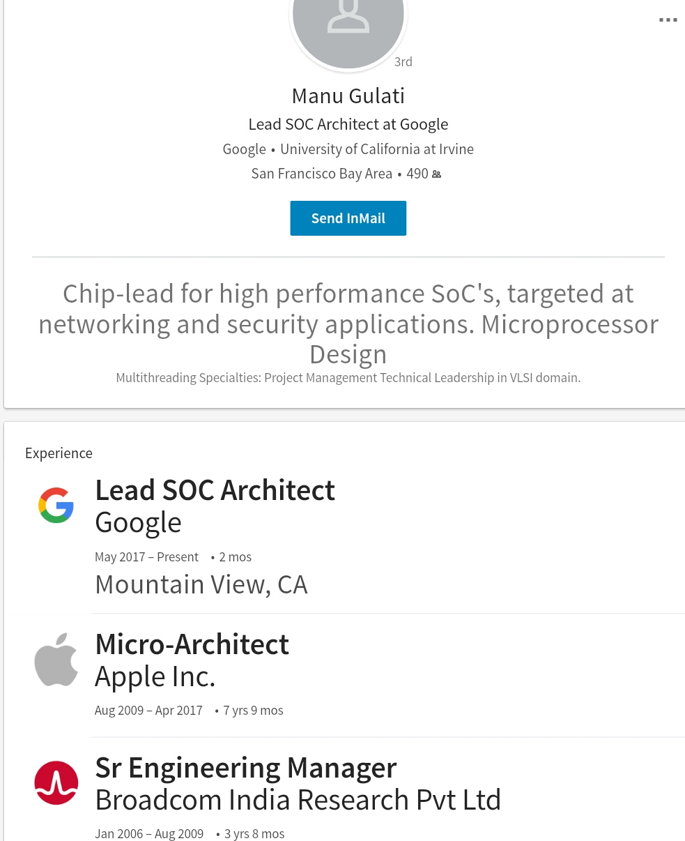 Google hires Apple's CPU Chief Architect; planning to manufacture own SoC? 2 Google hires Apple's CPU Chief Architect; planning to manufacture own SoC? 2