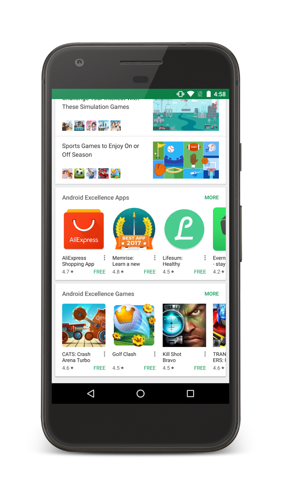 Google adds new section to Google Play, 'Android Excellence'- a new list for curated apps and games 1