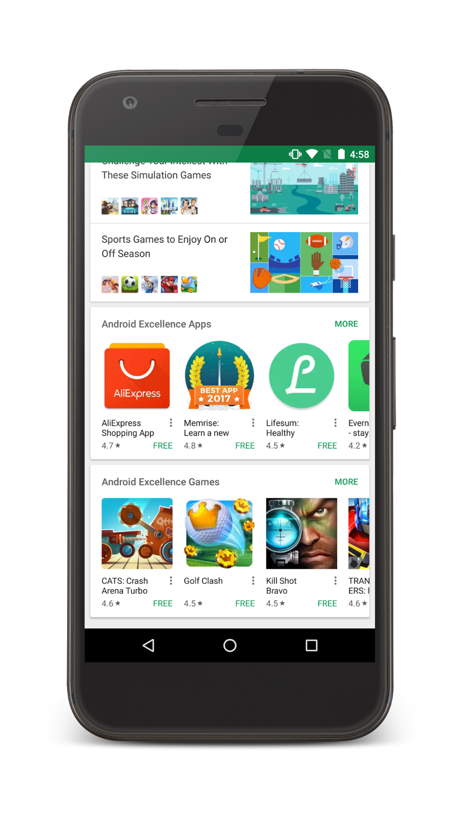 Google adds new section to Google Play, 'Android Excellence'- a new list for curated apps and games 8