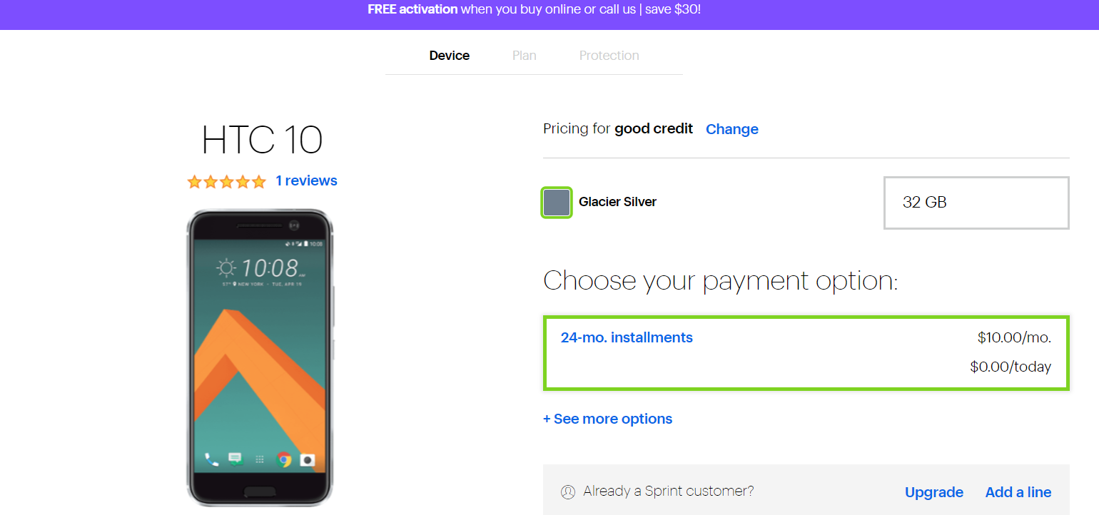 HTC 10 gets a permanent price cut with Sprint, you can now own it for just $240. 2 HTC 10 gets a permanent price cut with Sprint, you can now own it for just $240. 2