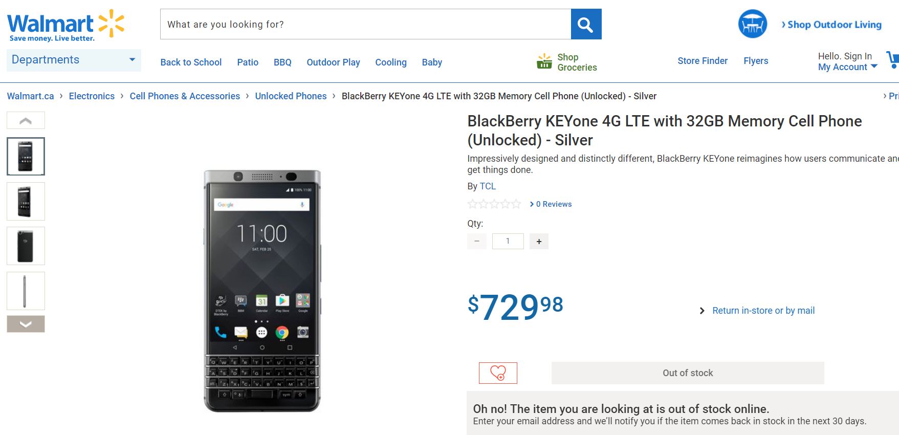 BlackBerry KEYone Unlocked variant now available to buy from Walmart in Canada 1