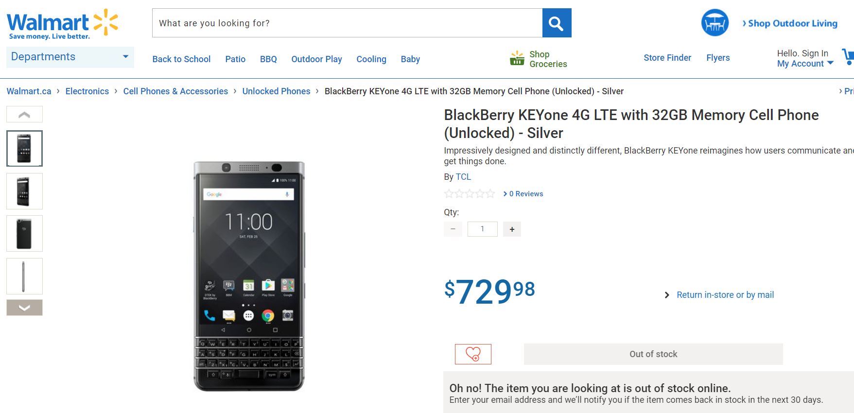 BlackBerry KEYone Unlocked variant now available to buy from Walmart in Canada 3