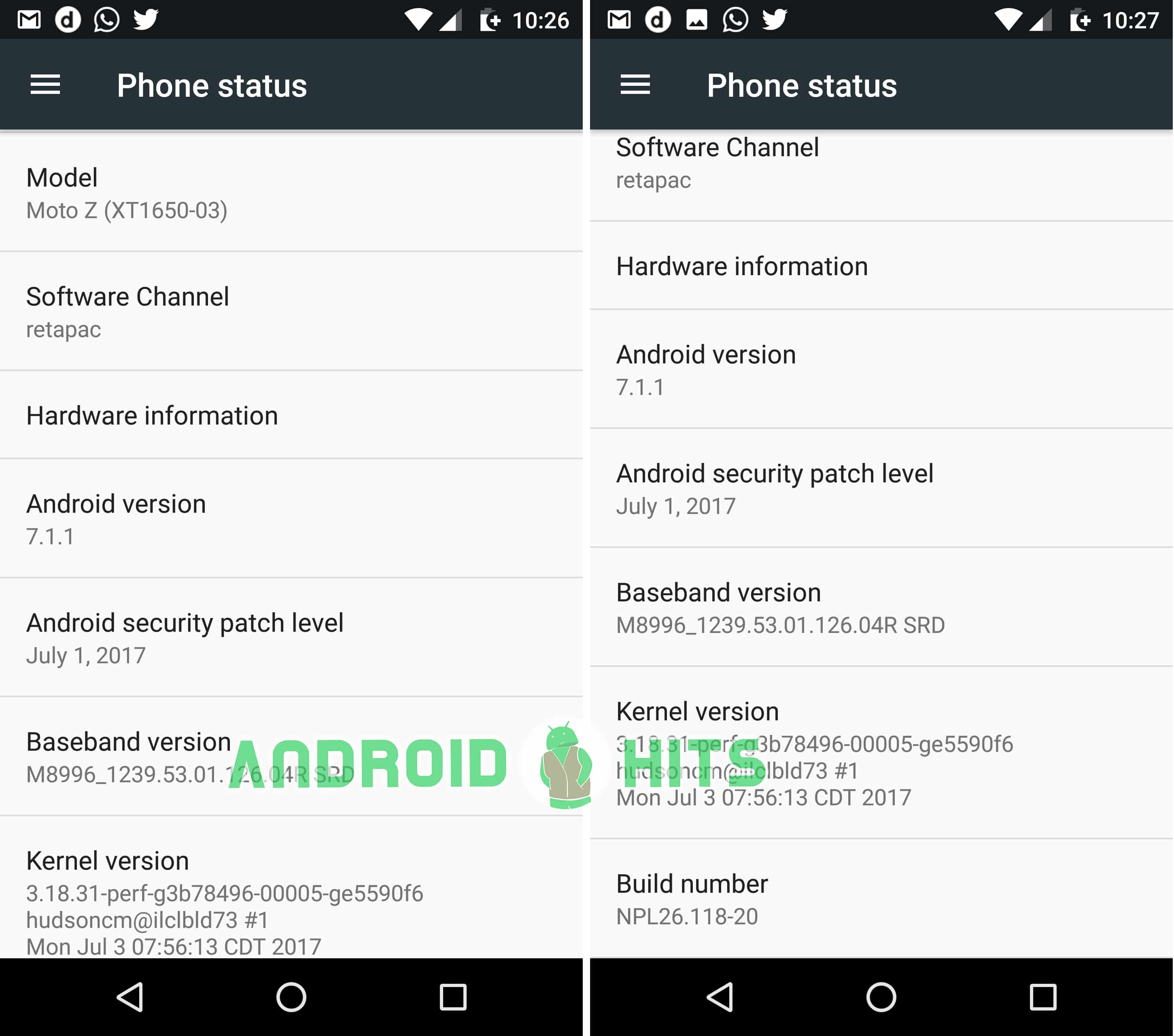 Android Nougat 7.1.1 with July Security Patch hits Moto Z 2