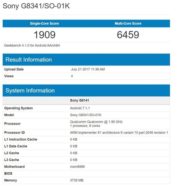Mysterious Sony flagship spotted on Geekbench 2