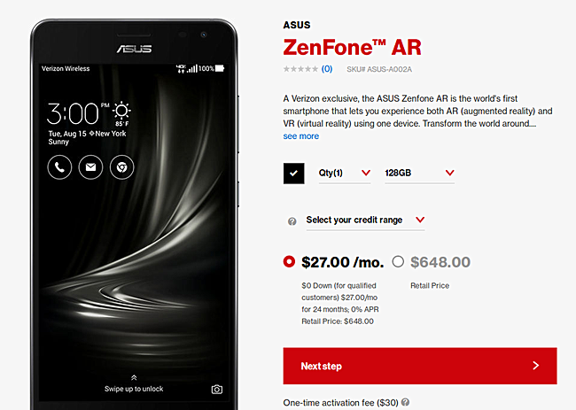 ASUS Zenfone AR hits pre-order lists in US 1