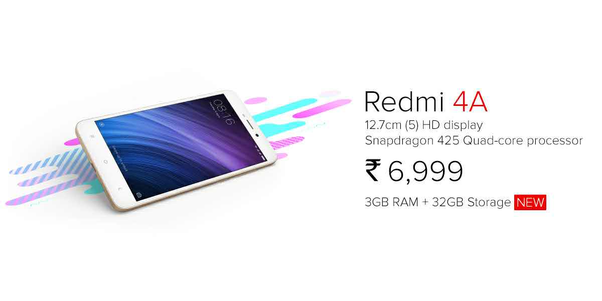 Xiaomi India launches a 3GB RAM variant of the Redmi 4A 5