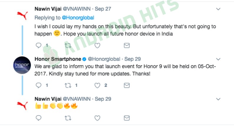 Huawei to launch Honor 9 in India on 5th October 5