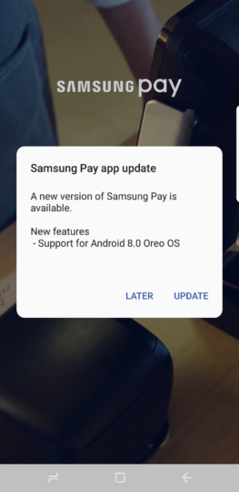 Samsung Pay updated with Android 8.0 Oreo support 2