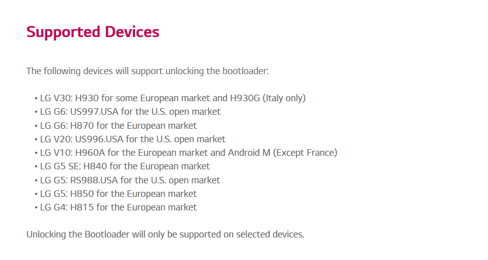 You can now unlock the bootloader of LG V30 in Europe (H930) and Italy (H930G) 2 You can now unlock the bootloader of LG V30 in Europe (H930) and Italy (H930G) 2