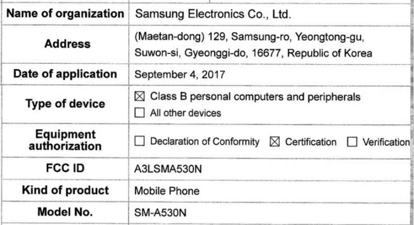 Samsung Galaxy A5(2018) clears FCC 2