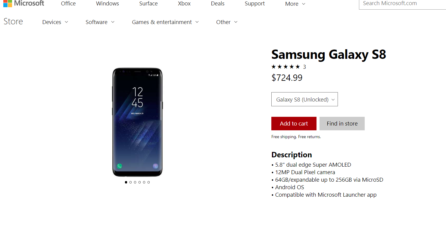 You can now buy Galaxy S8/S8+ devices at Microsoft Store 3