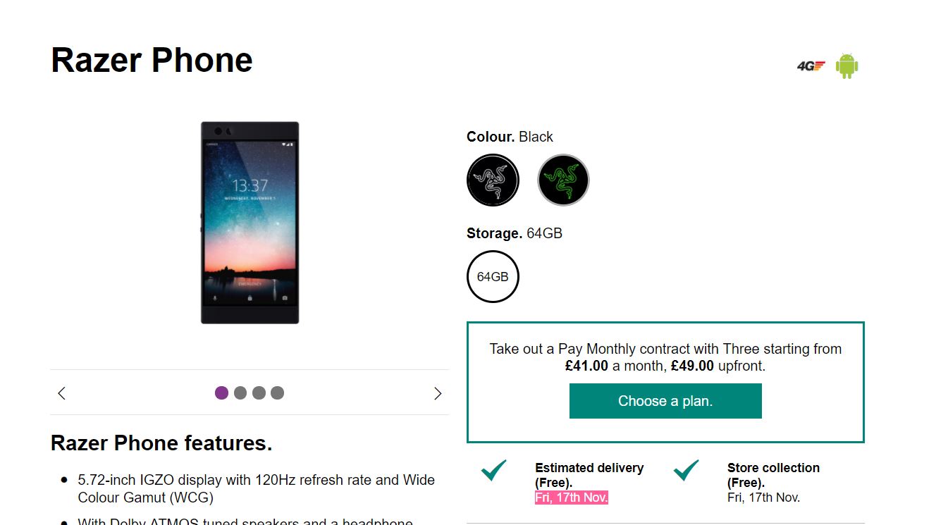 You can now pre-order Razer Phone in UK from Three 5