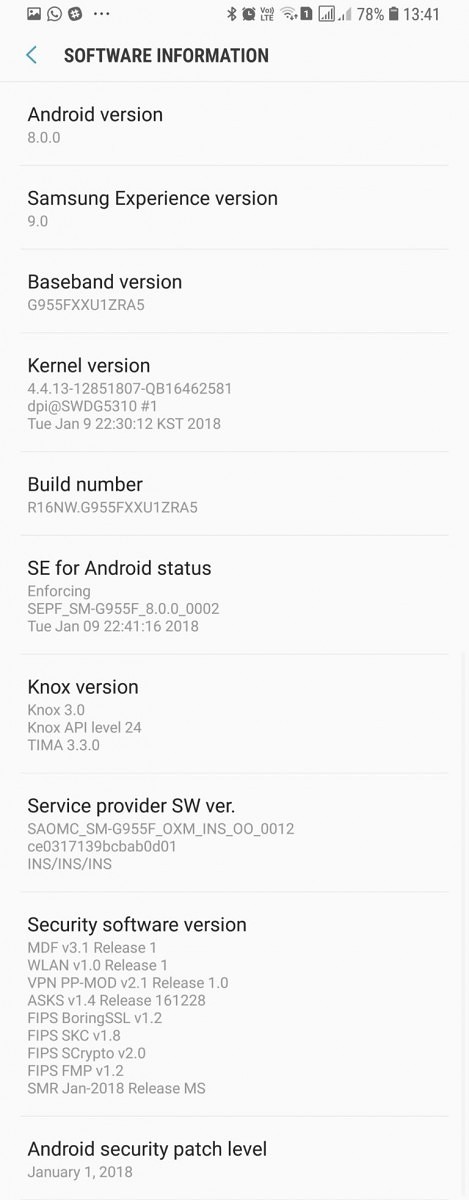 Android Oreo Beta update for Exynos Samsung Galaxy S8 fixes bugs and upgrades to January Security Patch 2 Android Oreo Beta update for Exynos Samsung Galaxy S8 fixes bugs and upgrades to January Security Patch 2