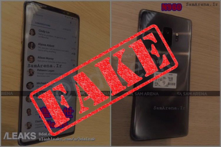 Fake Samsung Galaxy Note 9 Images pop up 1