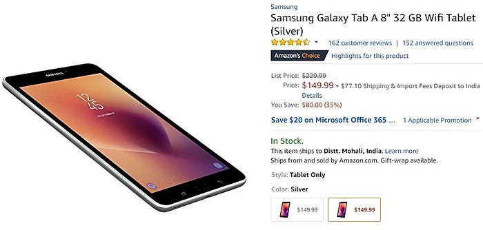 Deal alert: Samsung Galaxy Tab A 8.0 (2017) gets a price cut at Amazon 2