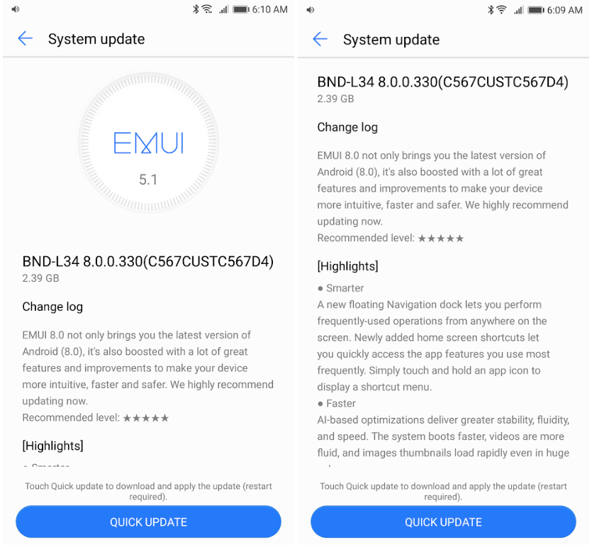 Huawei Mate SE receives Oreo update 2 Huawei mate SE Oreo changelog