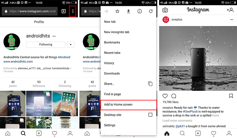 Install Instagram Lite through PWA