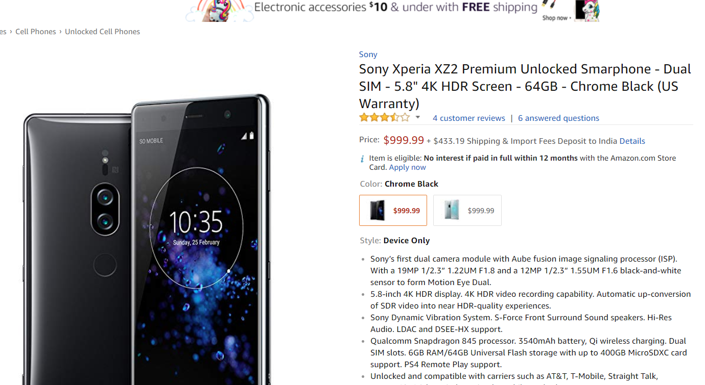 Deal alert: Sony XZ2 Premium gets a price cut, now available for $999.99 2 Deal alert: Sony XZ2 Premium gets a price cut, now available for $999.99 2