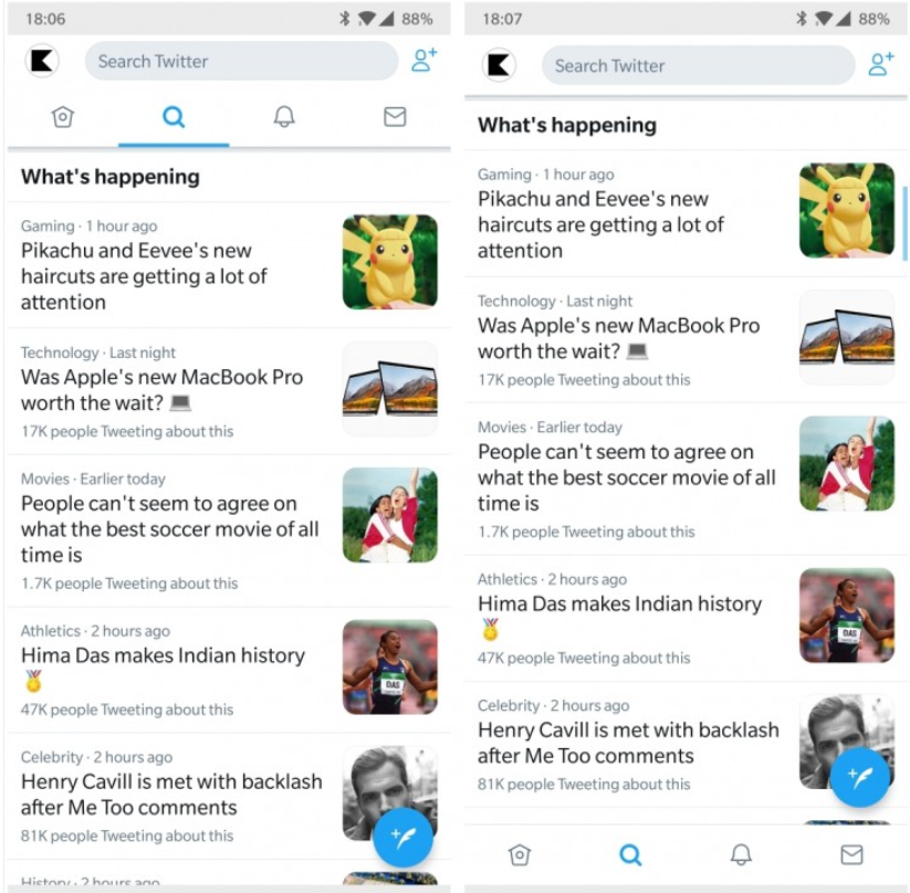 Twitter app for Android updated with bottom navigation bar 2 Twitter app for Android updated with bottom navigation bar 2