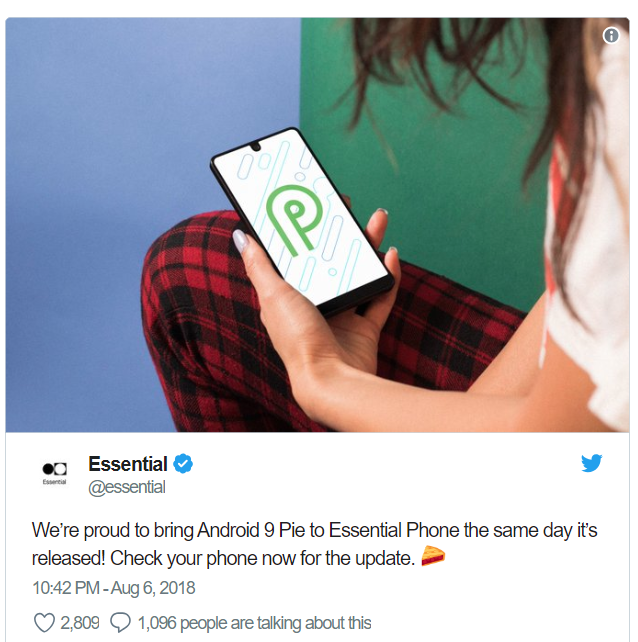 Essential Phone now receives Android 9.0 Pie update 2 Essential Phone now receives Android 9.0 Pie update 2