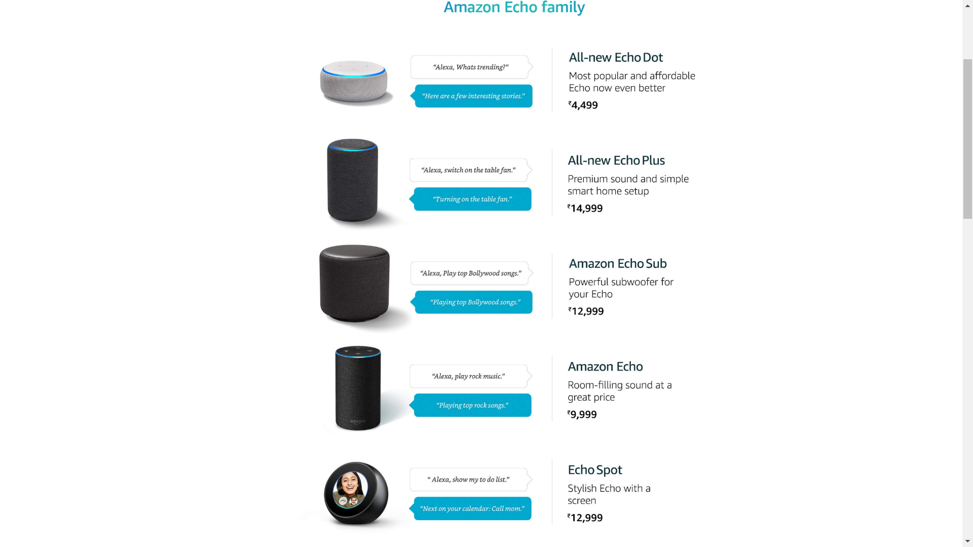 Amazon Echo devices