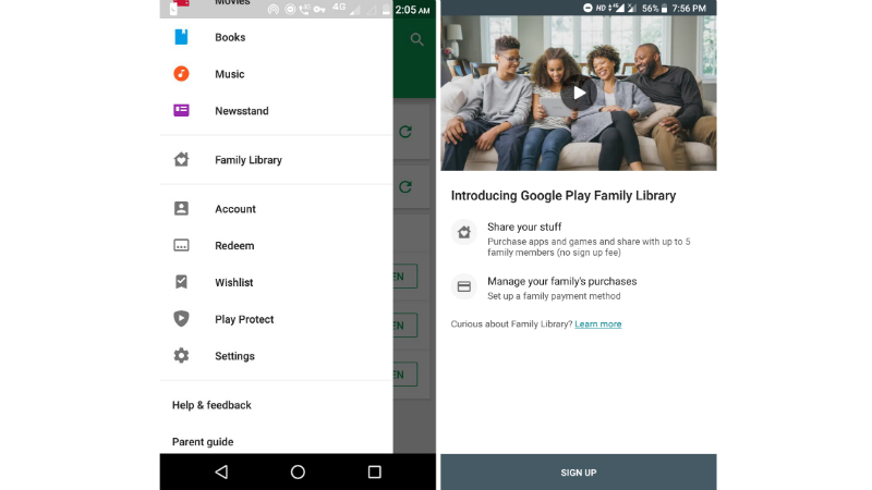 Google Play Family Library